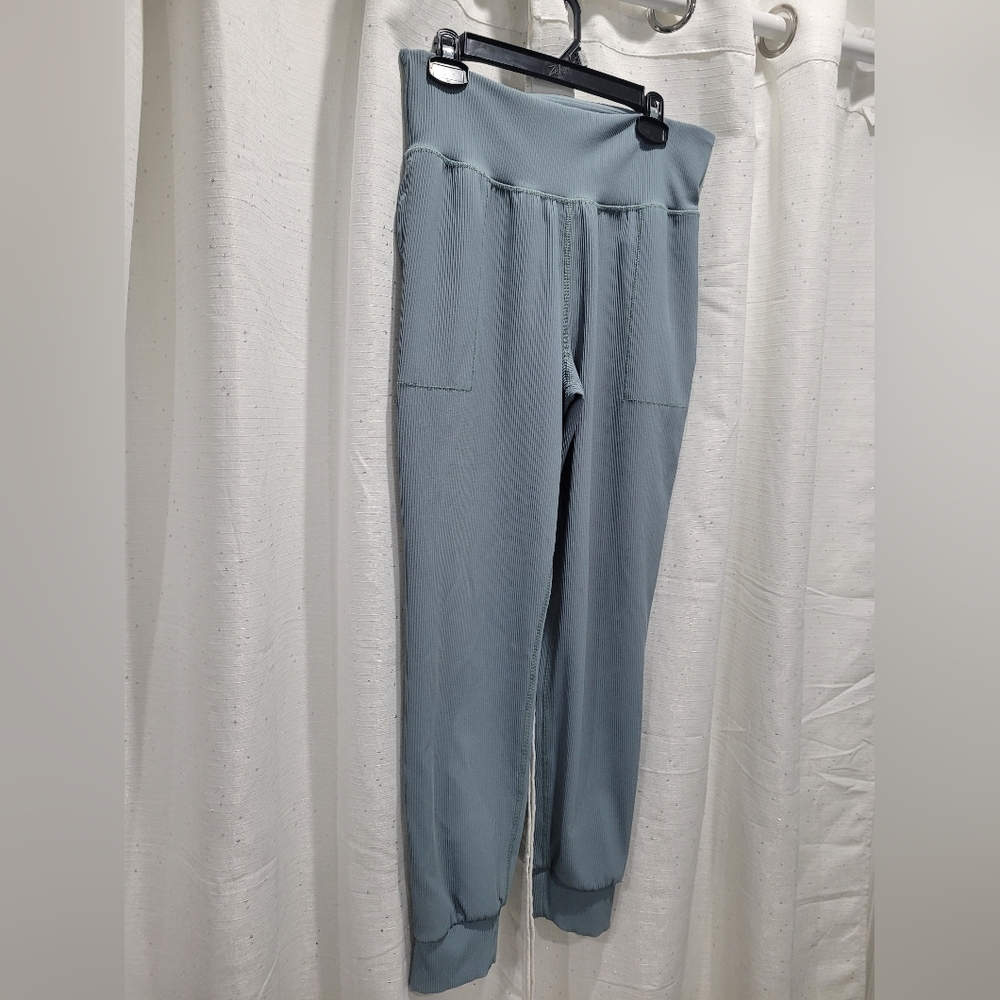 Athleta Women's Teal Blue Salutation Rib High Rise Jogger Size Large. - Picture 4 of 11